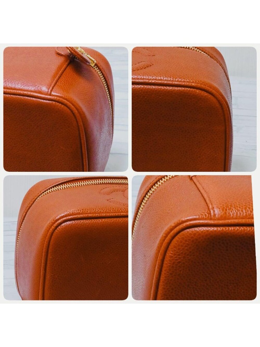 Chanel Vanity Pouch Caviar Leather Red CC Logo - Picture 3 of 10
